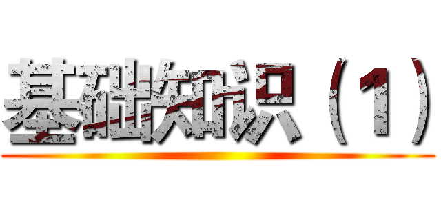 基础知识（１） ()
