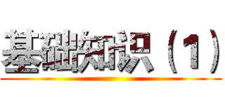 基础知识（１） ()