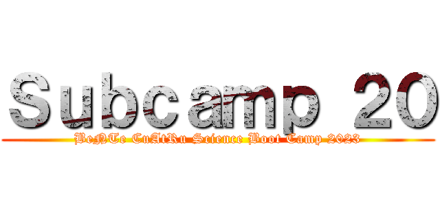 Ｓｕｂｃａｍｐ ２０ (BeNTe CuAtRu Science Boot Camp 2023)