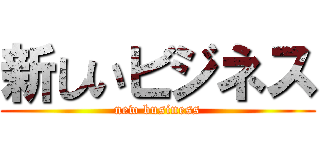 新しいビジネス (new business)