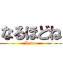 なるほどね (I see)