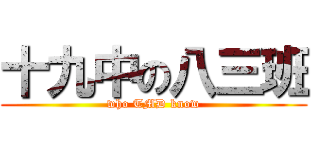 十九中の八三班 (who TMD know)