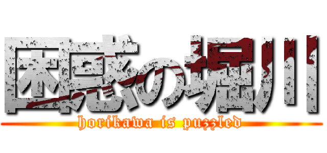 困惑の堀川 (horikawa is puzzled)