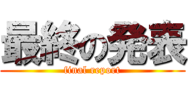 最終の発表 (final report)