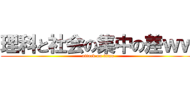 理科と社会の集中の差ｗｗ (attack on titan)