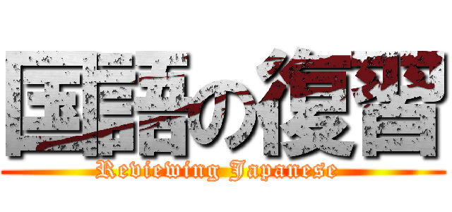 国語の復習 (Reviewing Japanese )
