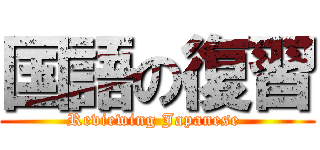 国語の復習 (Reviewing Japanese )