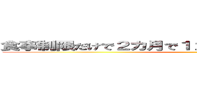 食事制限だけで２カ月で１２ｋｇのダイエットに成功！ ()