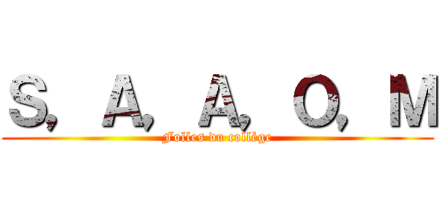 Ｓ，Ａ，Ａ，Ｏ，Ｍ (Folles du collège)