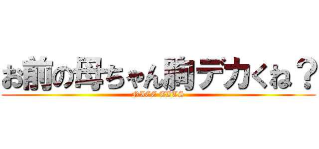 お前の母ちゃん胸デカくね？ (NICE TITS)