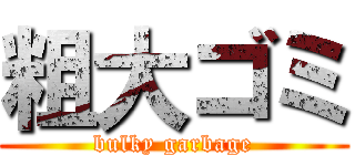粗大ゴミ (bulky garbage)
