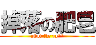 掉落の肥皂 (what the fu**)