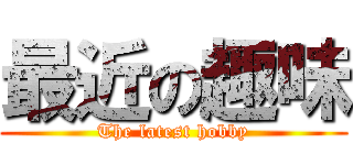 最近の趣味 (The latest hobby)