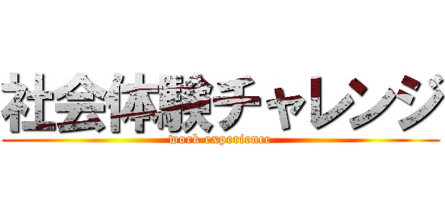 社会体験チャレンジ (work experience)