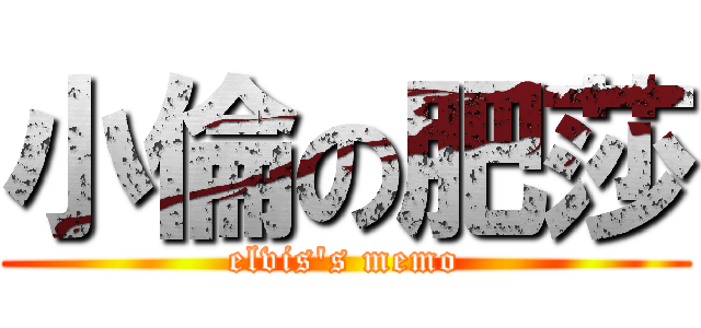 小倫の肥莎 (elvis\'s memo)