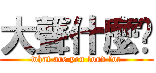 大聲什麼啦 (what are you loud for)