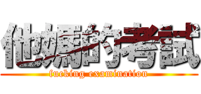 他媽的考試 (fucking examination)