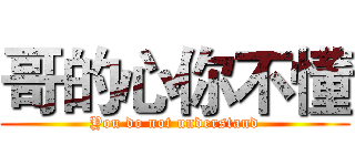 哥的心你不懂 (You do not understand)