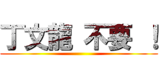 丁文龍 不要 ！ ()