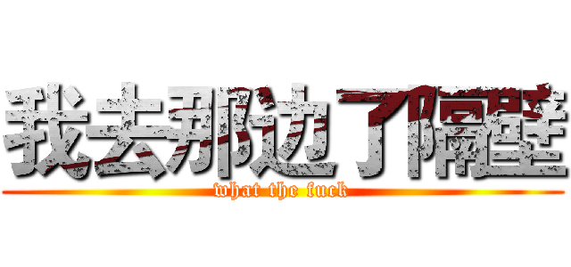 我去那边了隔壁 (what the fuck)