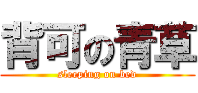 背可の青草 (sleeping on bed)