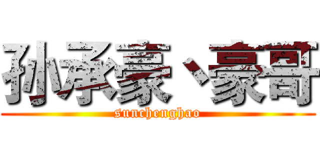 孙承豪丶豪哥 (sunchenghao)