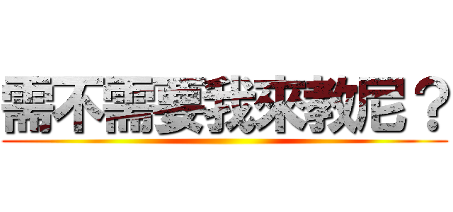 需不需要我來教尼？ ()