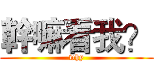 幹嘛看我？ (why)