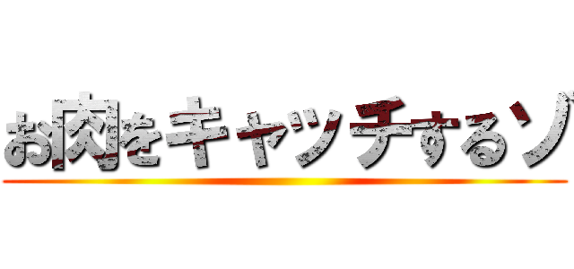 お肉をキャッチするゾ ()