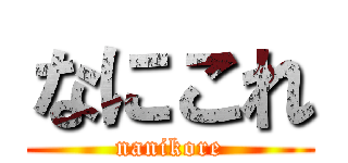 なにこれ (nanikore)