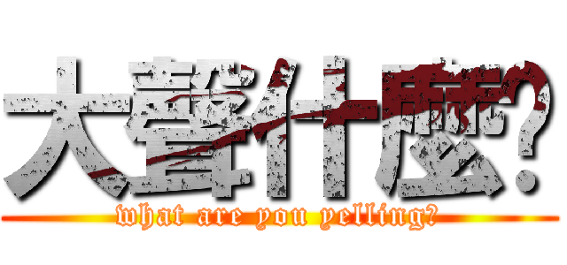 大聲什麼啦 (what are you yelling?)