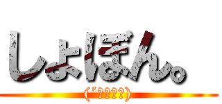 しょぼん。 ((´･ω･｀))