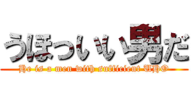 うほっいい男だ (He is a men with sufficient UHO)