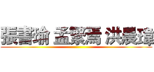 張書瑜 孟繁焉 洪晨瑋 ()