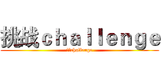 挑战ｃｈａｌｌｅｎｇｅ (挑战challenge)