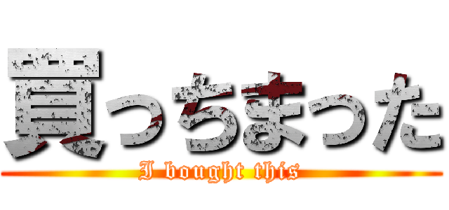 買っちまった (I bought this)