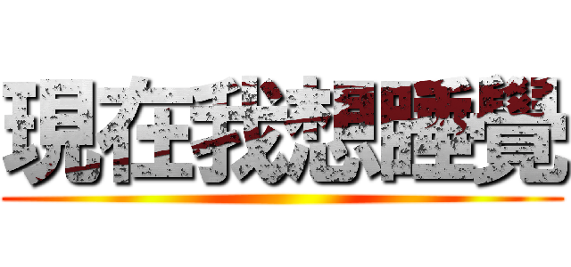 現在我想睡覺 ()