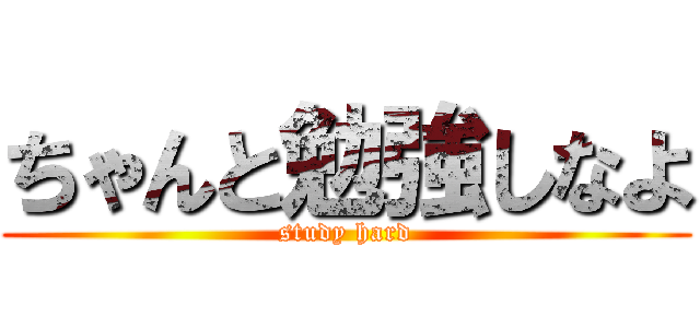 ちゃんと勉強しなよ (study hard)