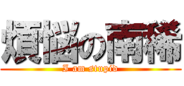 煩悩の南稀 (I am stupid)