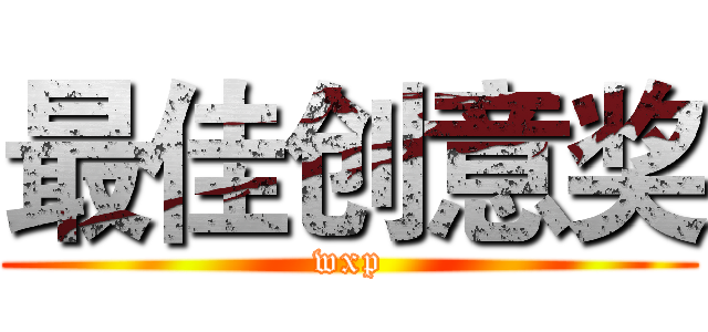 最佳创意奖 (wxp)
