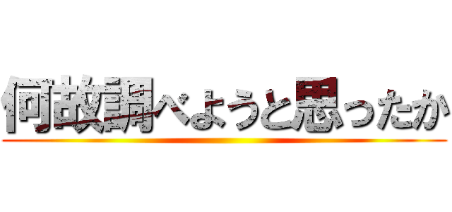 何故調べようと思ったか ()