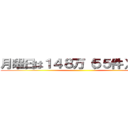 月曜日は１４８万（５５件）です。 ()