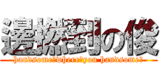 邊撚到の俊 (handsome?where?you handsome?)