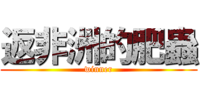 返非洲的肥蟲 (winner)