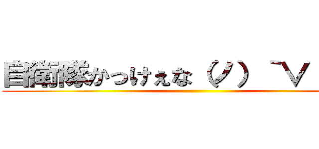 自衛隊かっけぇな（ノ）｀∨´（ヾ） ()