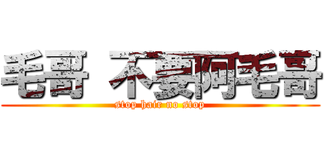 毛哥 不要阿毛哥 (stop hair no stop)