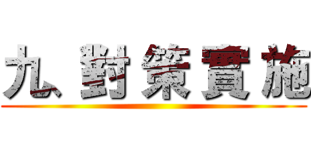 九、對 策 實 施 ()