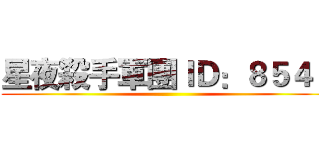 星夜殺手軍團ＩＤ：８５４３ ()