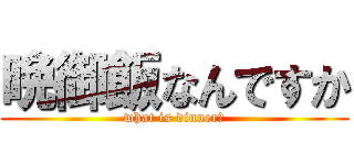 晩御飯なんですか (what is dinner?)
