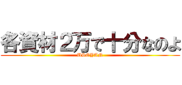 各資材２万で十分なのよ (USOYAN)